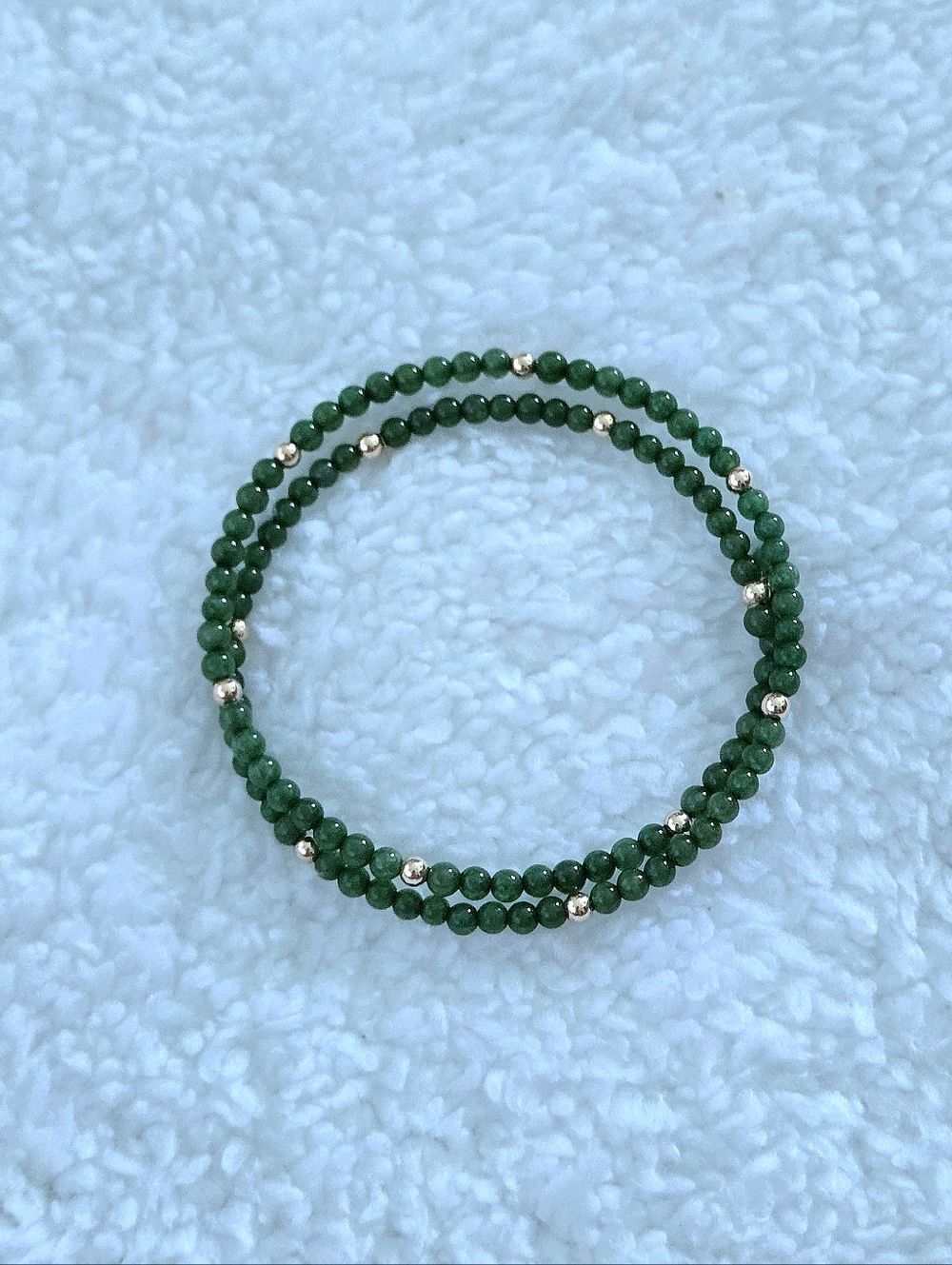 Green๐โJade and 14K Gold๐ Beads Wrap Bracelet - NWT - Picture 10 of 16